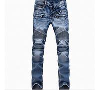 Pantalon De Moto Classique Jeans Moto Femme Conception De Pli Élastique, Grand Confort, Ajustement Solide, Facile À Mettre Et À Enlever Pantalon D'équitation Moto Unisexe ( Color : Blue , Size : 40 )