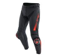 Pantalon de moto Pelle Homme Dainese SUPER SPEED Black/Red-Fluo