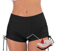 Pantalon de natation menstruel pour femme, taille haute 4 plis, étanche, pour filles et adolescentes, super absorbant, séchage rapide, pour la plage et la piscine, Noir , XS