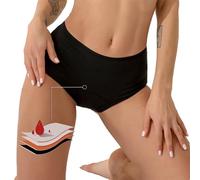 Pantalon de natation menstruel pour femme, taille haute 4 plis, étanche, pour filles et adolescentes, super absorbant, séchage rapide, pour la plage et la piscine, Noir , M