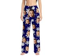 Pantalon De Noel,Pantalon décontracté imprimé Noël pour Femme - Tenue Polyvalente et Tendance idéal pour Les activités Quotidiennes et Les Sorties Professionnelles (Blue, XL)