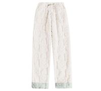 Pantalon de nuit en polaire chaude pour femme, pantalon de pyjama en polaire douce et moelleuse avec taille élastique et cordon de serrage, chaleur extraordinaire, vêtement de nuit, jambe large pour