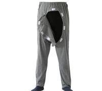 Pantalon de Patient Post-opératoire à Déchirer pour Hommes Entrejambe Ouvert à L'avant et à L'arrière Soins D'incontinence pour Les Personnes Âgées Alitées (Color : Gray, Size : XXL)