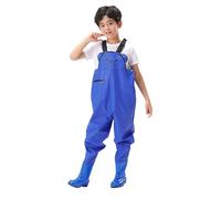 Pantalon de pêche imperméable pour enfants - Pour la pêche, la chasse, les tout-petits - Pour l'extérieur, les loisirs, la vie quotidienne - Respirant et confortable, bleu, 7-8 ans
