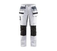 Pantalon de peintre à genouillères femme Blaklader Stretch - Blanc / Noir 48