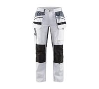 Pantalon de peintre à genouillères femme Blaklader Stretch Blanc / Noir 48