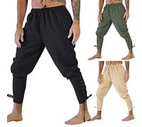 Pantalon de pirate à lacets pour homme - Style rétro médiéval - Pour navigateur et cosplay - Style gothique - Pour Halloween - Costume viking, beige, XXL