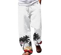 Pantalon de plage hawaïen pour homme, coupe ample, taille élastique, cordon de serrage avec imprimé fantaisie, pantalon de yoga léger à jambe droite pour les vacances, le yoga, les vacances d'été,
