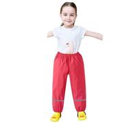 Pantalon De Pluie Enfant Salopette Pantalon Pour Fille Et Garçon Combinaison Pantalon Impermeable Et Coupe-Vent Pantalon Respirant Outdoor Avec Bande Réflé Pantalons (04-Hot Pink, 7-9 Years)