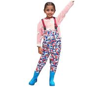 Pantalon de Pluie Enfant Salopette tanche Coupe-Vent doublée Droit Confortable comme Ski pour Printemps, té, Automne, Hiver