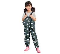 Pantalon de Pluie Enfants Imperméable Combinaison Enfant en Plein Air Imprimé Vêtements Réfléchissantes Sécurité Doublée Polaire Chaleur Randonnée Sentier Boueux 1 an-8 Ans