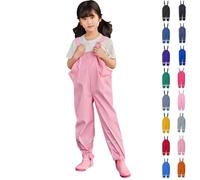 Pantalon de pluie imperméable coupe-vent réfléchissant pour enfants - Léger et réglable - Anti-saleté - 1 à 14 ans, A05 Rose, 12-24 mois