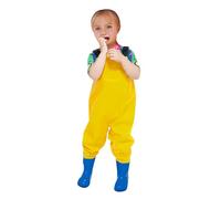 Pantalon de Pluie Imperméable Enfant Salopette Antitaches Coupe-vent avec Bottes Imperméable Pantalon à Bretelles pour Garçons et Filles Combinaison D'ExtéRieur pour Randonnée (01 Yellow, 10-11 Years)