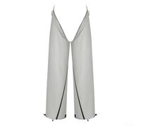 Pantalon de pluie respirant et pliable en nylon 20D ultra léger avec fermeture éclair sur toute la longueur pour hommes et femmes, randonneurs (gris)
