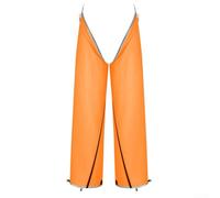 Pantalon de pluie respirant et pliable en nylon 20D ultra léger avec fermeture éclair sur toute la longueur pour hommes et femmes randonneurs (orange)