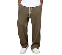 Pantalon de printemps et de mode pour homme - Coupe large - Coupe droite - Coupe large - Coupe-vent, marron, L