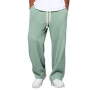 Pantalon de printemps et de mode pour homme - Coupe large - Coupe droite - Coupe large - Coupe-vent, Vert clair., M