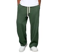 Pantalon de printemps et de mode pour homme - Coupe large - Coupe droite - Coupe large - Coupe-vent, vert noir, 3XL