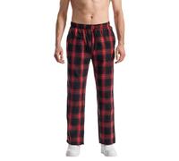 Pantalon de pyjama à carreaux pour homme - Jambe large - Pantalon tissé rétro classique - Pantalon de nuit à carreaux - Coupe ample - Pantalon décontracté à porter au quotidien - Pantalon de maison