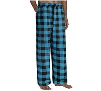 Pantalon de pyjama à carreaux pour homme - Long - Avec cordon de serrage - Doux - Confortable - Pantalon de yoga baggy - Pantalon de jogging élégant - Taille élastique - Pantalon de sommeil chaud et