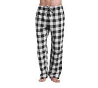 Pantalon De Pyjama à Carreaux pour Hommes Confortable en Flanelle 100% Coton avec Poches, Pantalon De Pyjama Long en Coton VêTements De Nuit Bas De Pyjama De Sommeil en Flanelle NoëL Chaud DéTente