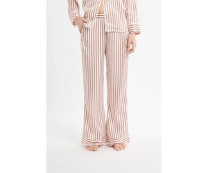 Pantalon de pyjama à rayures en satin - Medra - M - Caramel - Femme - Etam