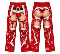 Pantalon de pyjama amusant pour homme avec imprimé griffes d'ours pour Noël | Pantalon de pyjama pour homme en polyester et élasthanne, imprimé griffes d'ours, avec élastique, coupe ample