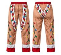 Pantalon de pyjama amusant pour homme avec imprimé griffes d'ours pour Noël | Pantalon de pyjama pour homme en polyester et élasthanne, imprimé griffes d'ours, avec élastique, coupe ample