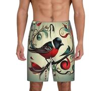 Pantalon de pyjama confortable pour homme avec notes de musique sarcelle et oiseaux : pantalon de détente léger avec poches pour la relaxation et le style, noir, 4XL, Noir, 4XL