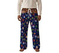 Pantalon de pyjama de Noël pour homme Imprimé fantaisie Jambe large | Améliorez les esprits festifs avec un pyjama de Noël pour homme qui offre un humour brillant et un confort exceptionnel.