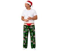 Pantalon de pyjama de Noël pour homme Imprimé fantaisie Jambe large | Découvrez les vrais loisirs avec des pantalons de détente laids pour homme qui offrent un savoir-faire remarquable et des