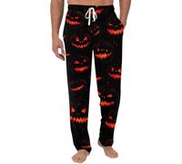 Pantalon de pyjama d'Halloween pour homme imprimé citrouille | Imprimé lanterne Jack O, taille élastique avec cordon de serrage, coupe décontractée, bas doux, vêtements de nuit