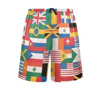 Pantalon de pyjama doux et confortable avec drapeau national coloré pour homme pour les vacances, Drapeau national coloré de dessin animé, M