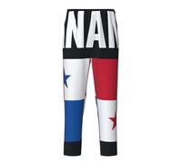 Pantalon de pyjama doux et élégant avec imprimé drapeau du Panama pour femmes et hommes, pantalon amusant pour la famille, assorti et décontracté, Noir/blanc, M
