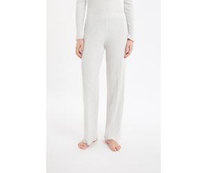 Pantalon de pyjama droit côtelé en coton - Coly - L - Grey - Femme - Etam