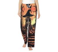 Pantalon de pyjama en flanelle pour femme avec imprimé horreur d'Halloween, doux, chaud et adorable pour un confort ultime, Noir , L