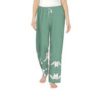 Pantalon de pyjama en flanelle pour femme - Vêtement de nuit léger et confortable à imprimé lapin de Pâques, parfait pour se détendre à la maison, Noir , 3XL