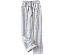 Pantalon De Pyjama Femme Hiver Polaire - Pantalons Chauds Et Confortables Épaisse Trousers Décontracté pour Femme Baggy Trousers De Nuit D'Intérieur Souple Fashion