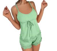 Pantalon De Pyjama Femme Robe Longue Hiver Femme Satin Nightwear Lace Sexy Lingerie Up Set Sleepwear Pajamas Women Pyjama Monstre Et Compagnie Dentelle Green XXXL