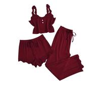 Pantalon De Pyjama Femme Set 3 Pièces Pajama Polaire Hivers Homewear Femmes Décontractée Chic Ensembles Lingerie Manches Longues Chemisier Bermuda Vetements Bleu Sets Sleepwear