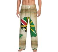 Pantalon de pyjama léger pour homme avec imprimé drapeau du Commonwealth de la Dominique Map04, Noir , 5XL