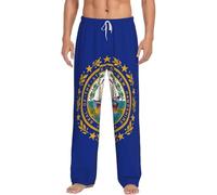 Pantalon de pyjama léger pour homme avec imprimé drapeau du New Hampshire State, Noir , M