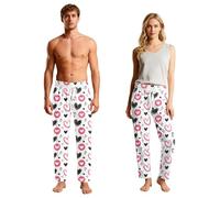 Pantalon de pyjama pour couple avec imprimé cœur pour homme et femme, coupe ample, pantalon de Saint-Valentin super doux avec poches et cordon de serrage pour cadeaux de Saint-Valentin, 01-5-Light