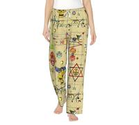 Pantalon de pyjama pour femme avec poches, symboles occultes et mystiques, pantalon de nuit coloré, doux et confortable avec cordon de serrage