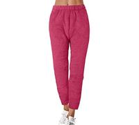 Pantalon de pyjama pour femme, pantalon de pyjama décontracté en polaire, couleur unie, pantalon en peluche taille élastique, taille haute, pantalon de pyjama extensible