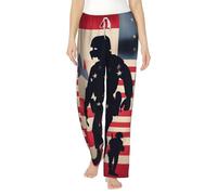 Pantalon de pyjama pour femme Soldats militaires américains Jour commémoratif patriotique Pantalon de détente Allongé paresseusement sur le canapé lors d'un week-end paresseux, blanc, XL