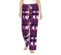 Pantalon de pyjama pour femme Violet Halloween Horreur Pantalon de détente Alying Lazily On The Sofa On A Lazy Weekend, blanc, M