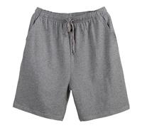 Pantalon de pyjama pour homme avec cordon de serrage, taille élastique, short de course avec poches, doux, confortable, extensible, pantalon de couchage, pantalon court, gris foncé, L