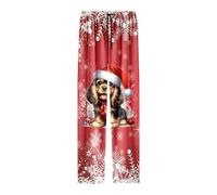 Pantalon de pyjama pour homme avec motif de Noël - Pantalon de pyjama amusant avec épagneul Cavalier King Charles - Pantalon confortable pour les vacances, Style_i02 Marron, M