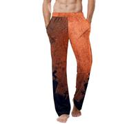 Pantalon de pyjama pour homme Halloween ample avec cordon de serrage - Taille élastique - Confortable - Chauve-souris - Taille élastique - Automne - Vêtements de nuit pour homme, marron, L